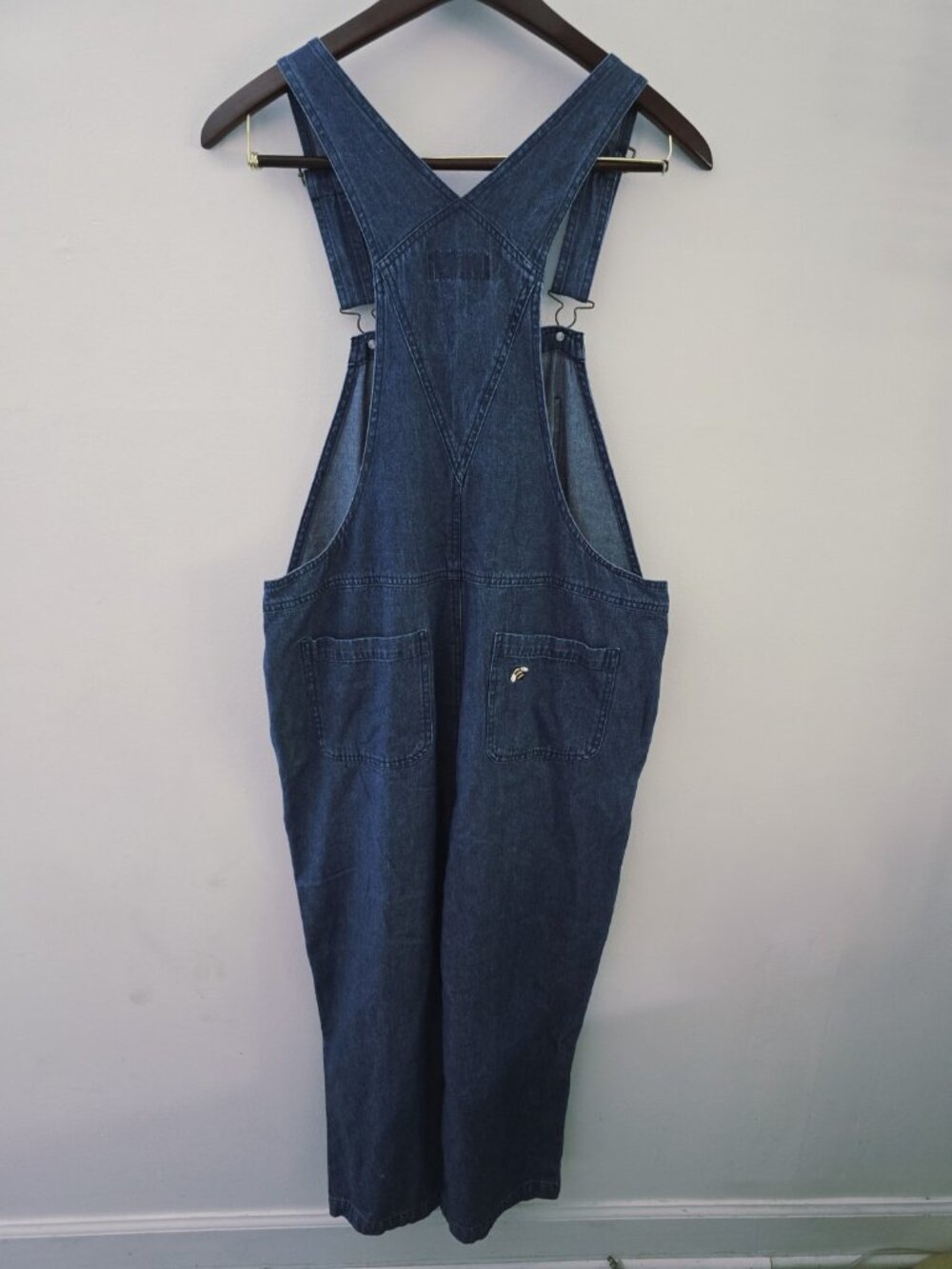 Vintage Y2K Denim Cottom Embroidery Gingham Mitt Cookout Overalls Bibs XL - Picture 6 of 8
